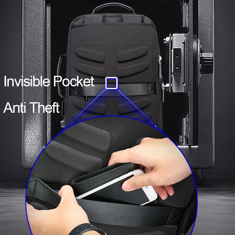 Leather Backpack with USB Port