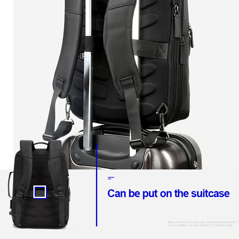 Leather Backpack with USB Port