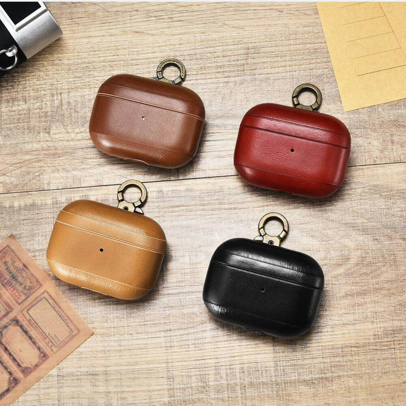 Airpods Pro Leather Case with Keychain