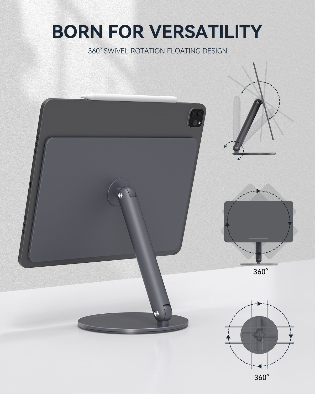 360 Rotating Foldable Magnetic iPad Stand
