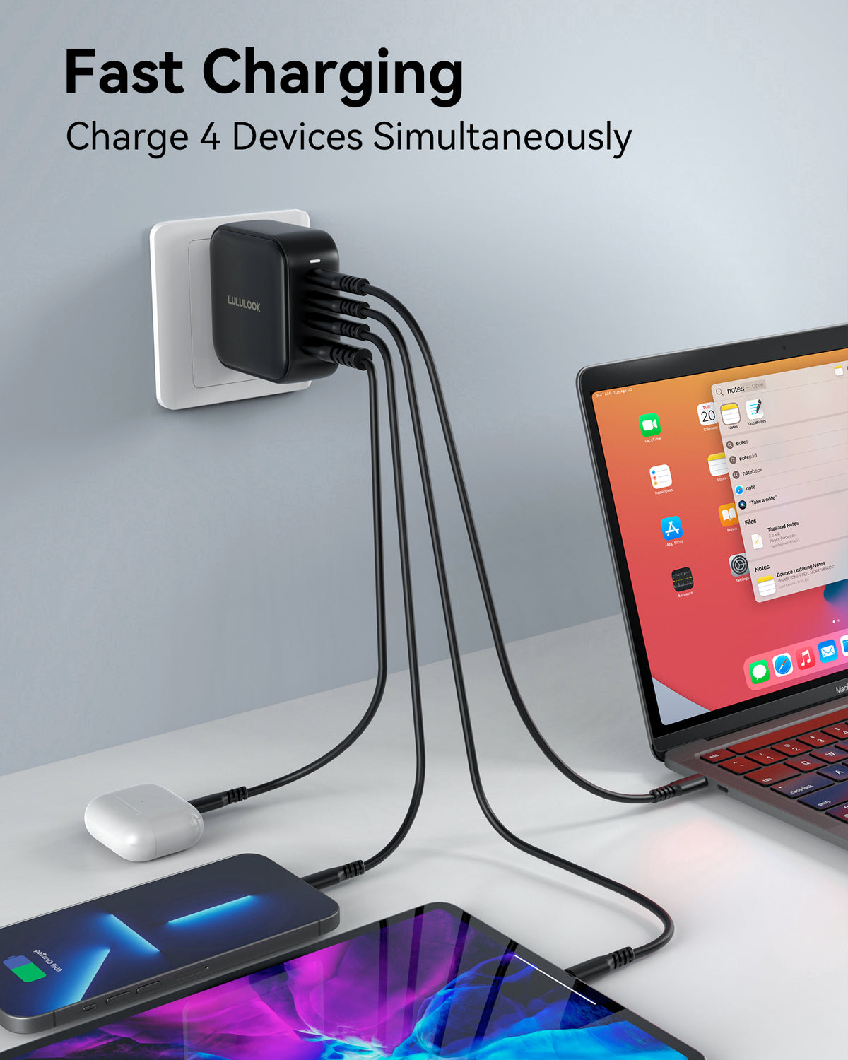 100W USB-C Gan Charger 4 Ports