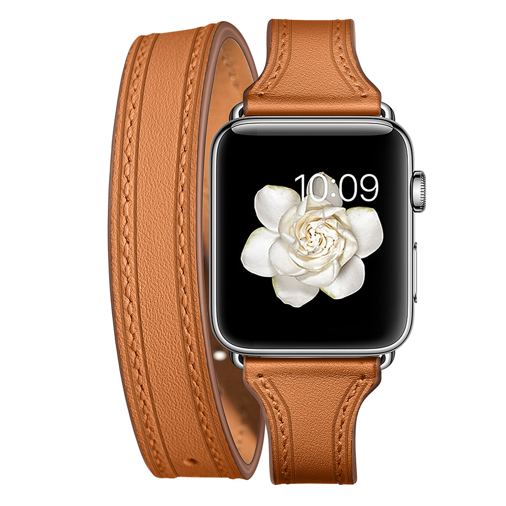 Bracelet Cuir Double Tour Pour Apple Watch