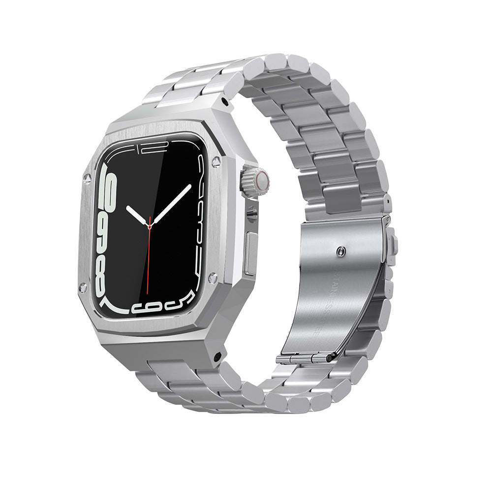  One Piece Stainless Steel Band with Case for Apple