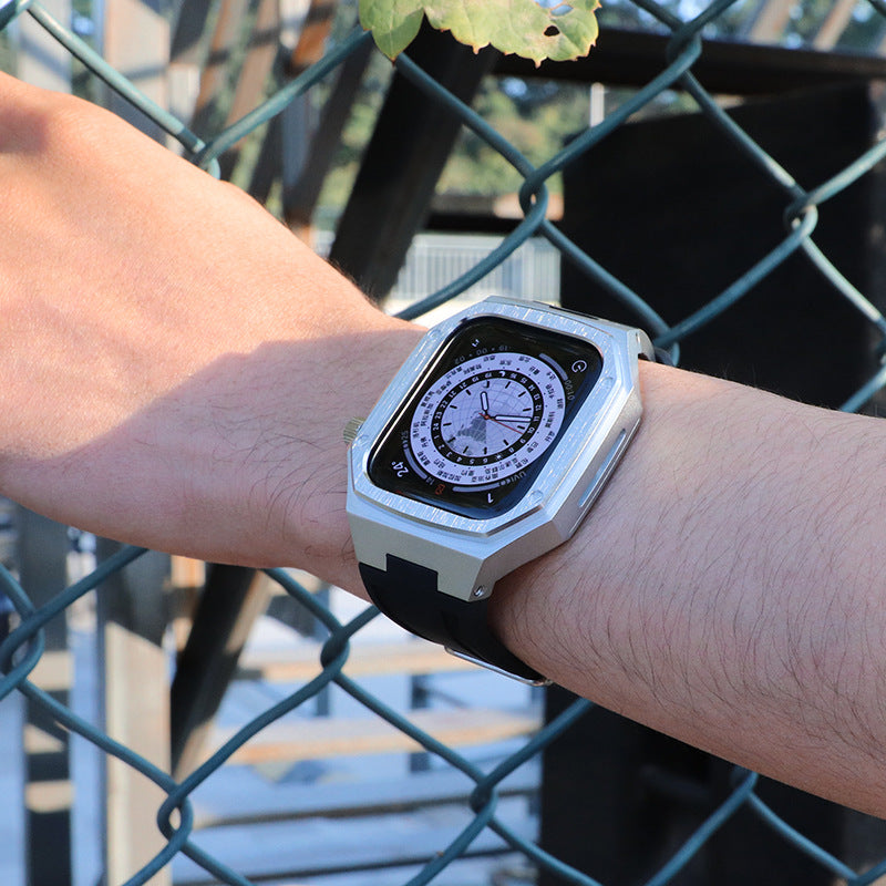 Metal Case+Rubber Silicone Band For Apple Watch