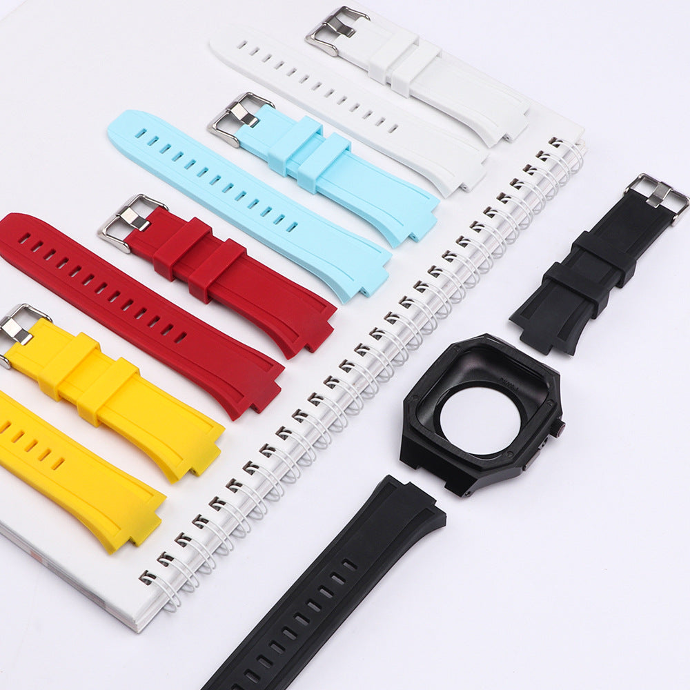 Metal Case+Rubber Silicone Band For Apple Watch