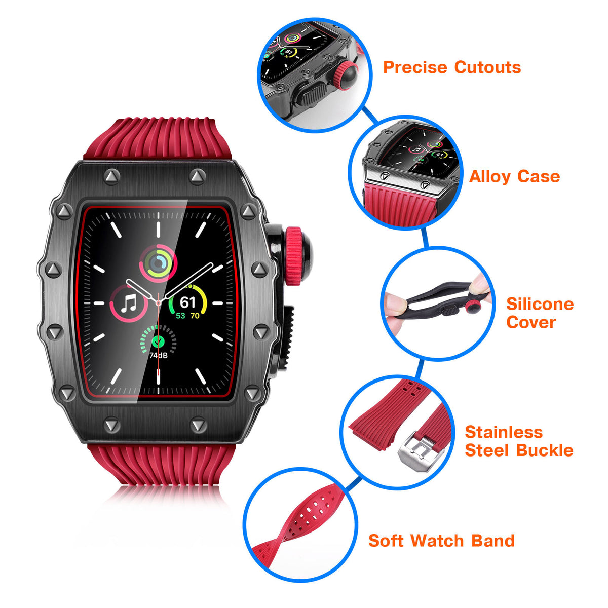 Apple Watch Rugged Metal Bumper + TPU Strap