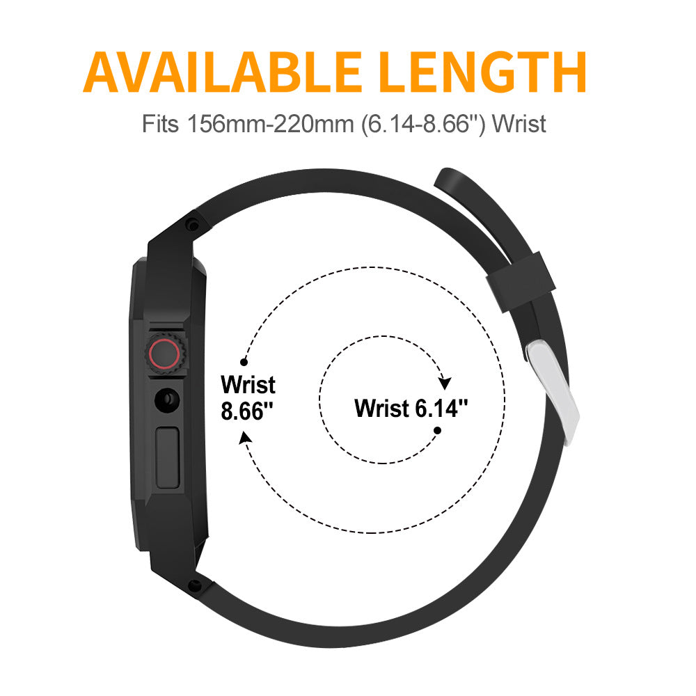 Metal Case+Rubber Silicone Band For Apple Watch