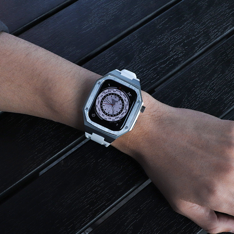 Metal Case+Rubber Silicone Band For Apple Watch