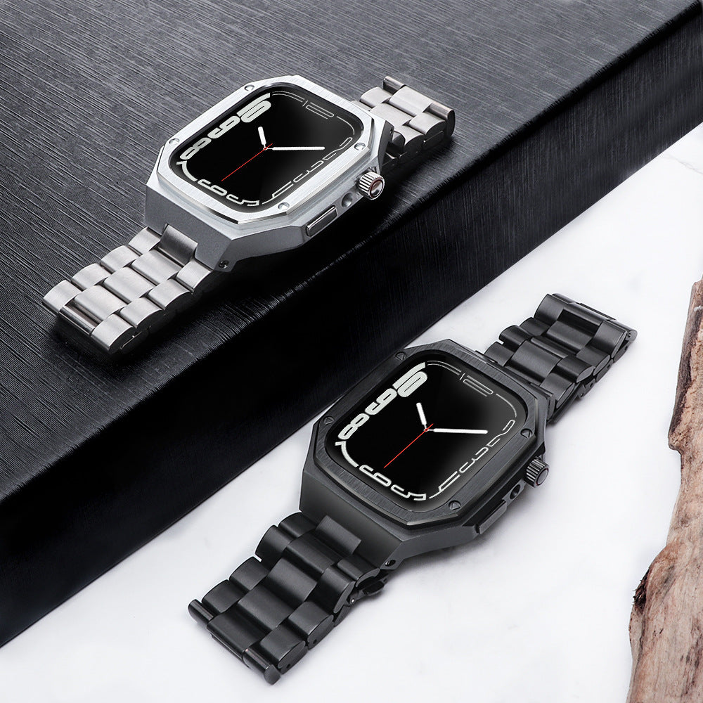 Metal Case + Stainless Steel Band for Apple Watch