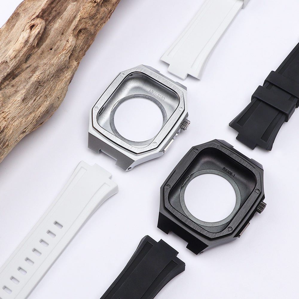 Metal Case+Rubber Silicone Band For Apple Watch