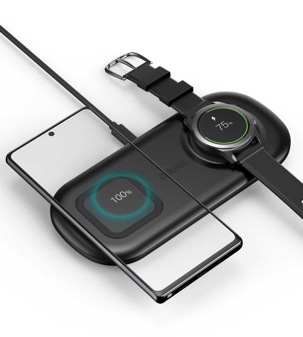 2-in-1 Wireless Charger for Phones and Samsung Watches