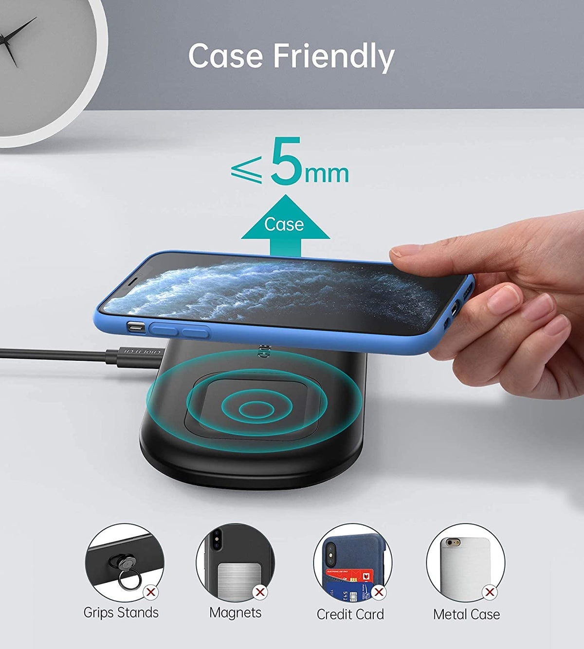 2-in-1 Wireless Charger for Phones and Samsung Watches
